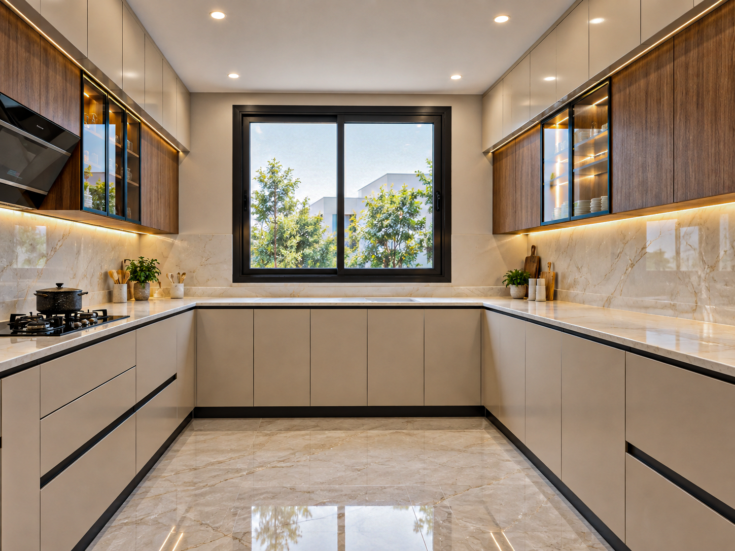 L Shaped Modular Kitchen