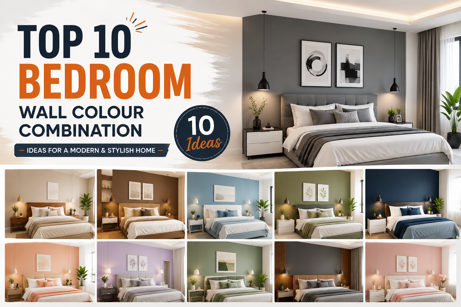 Top 10 Bedroom Wall Colour Combination Ideas